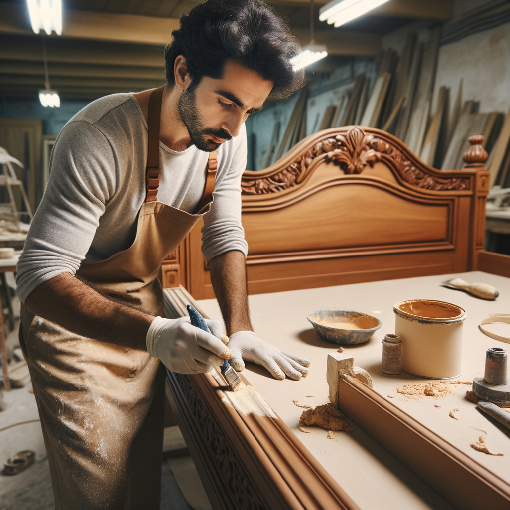 Preparando la cama de madera para la restauración