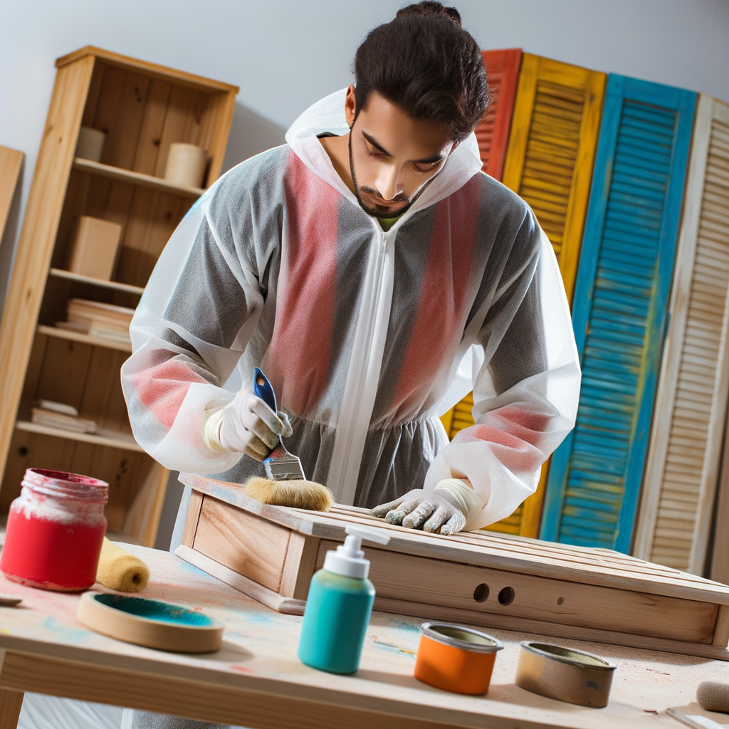 Proceso de reparación de imperfecciones en un mueble de madera